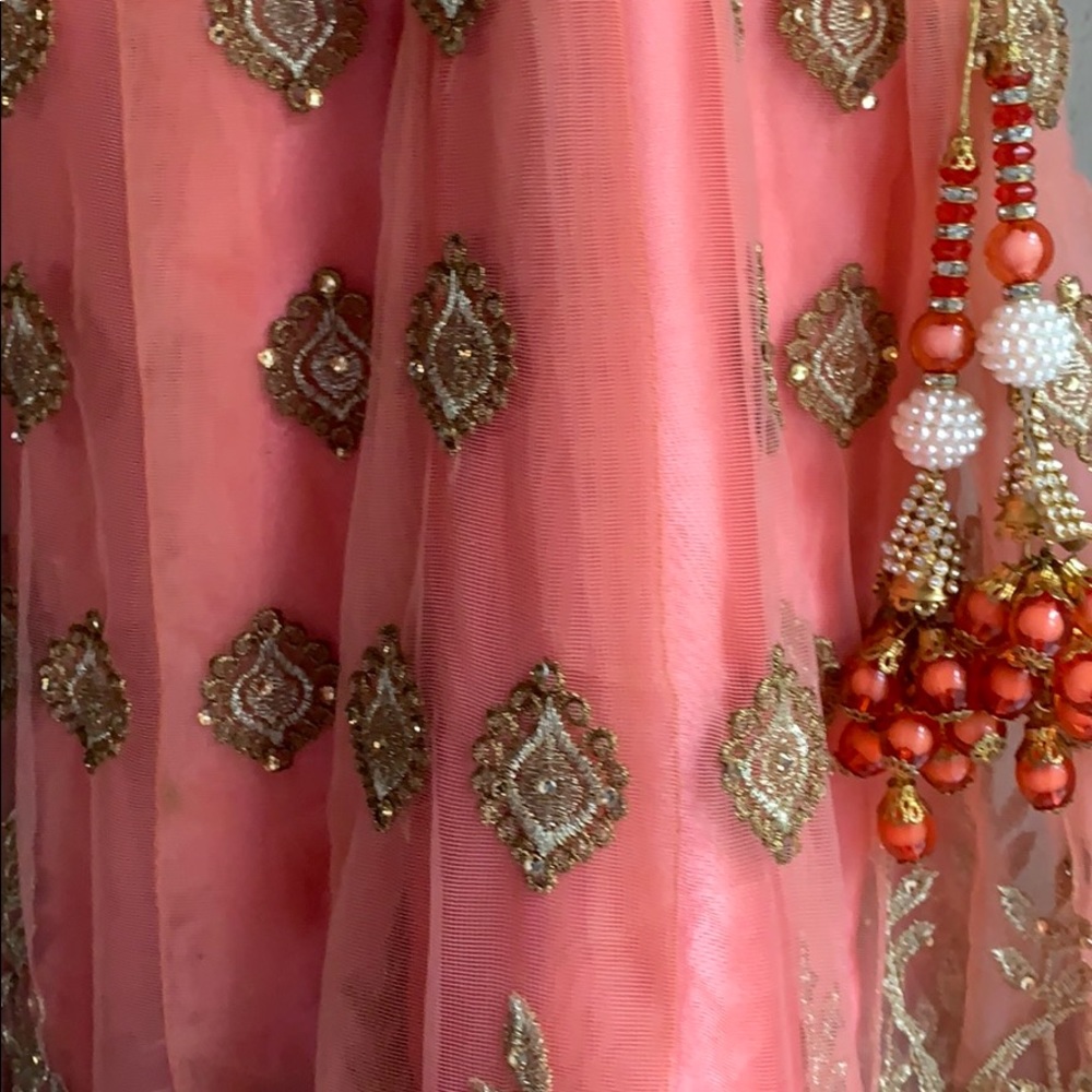 Indian Wear/ Lehenga Choli Set Blush Pink - Picture 8 of 8